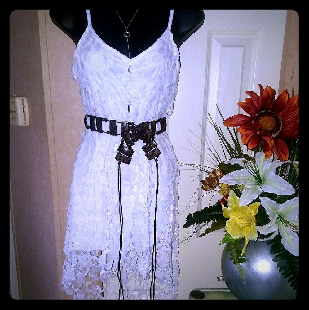 NWOT Handmade Lace Mini Dress.